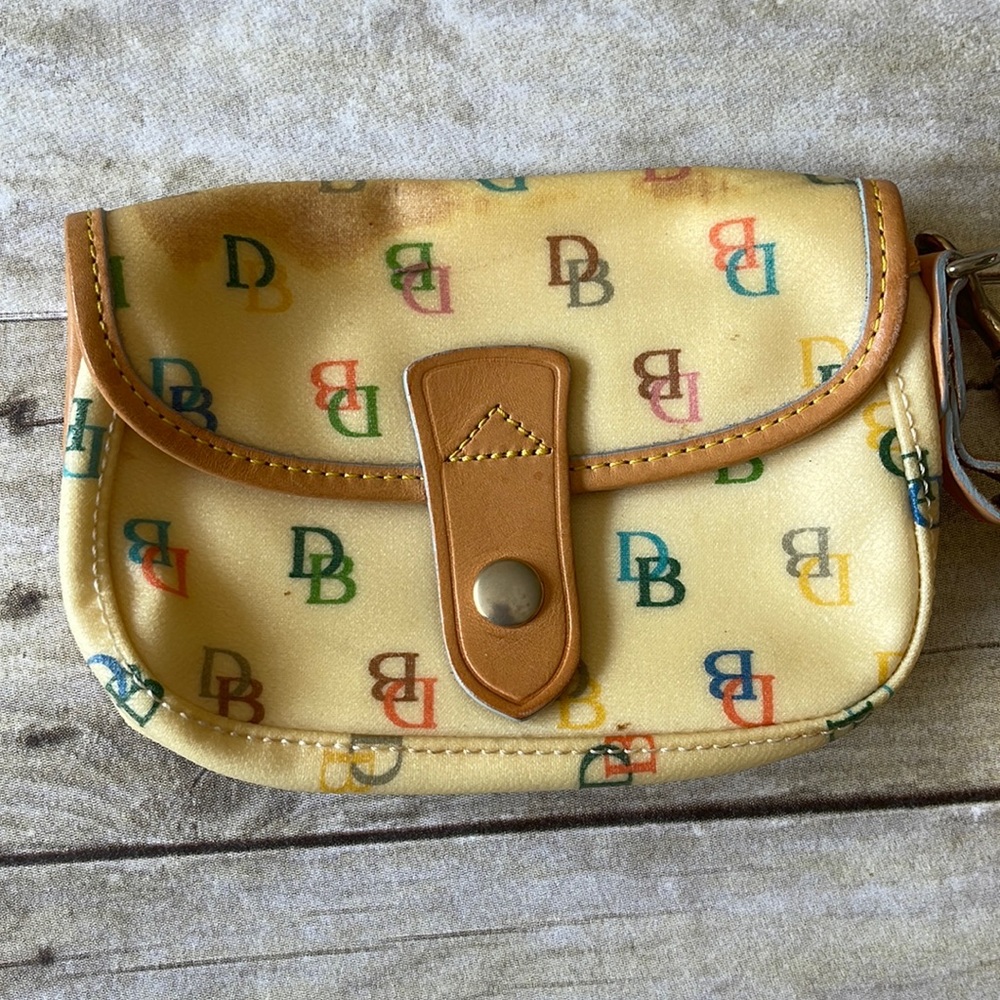 Authentic Dooney & Bourke Signature Flap Wristlet